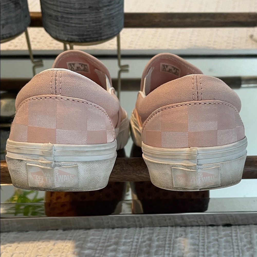 Vans Pink Satin Checkerboard Slip-On - Picture 3 of 6